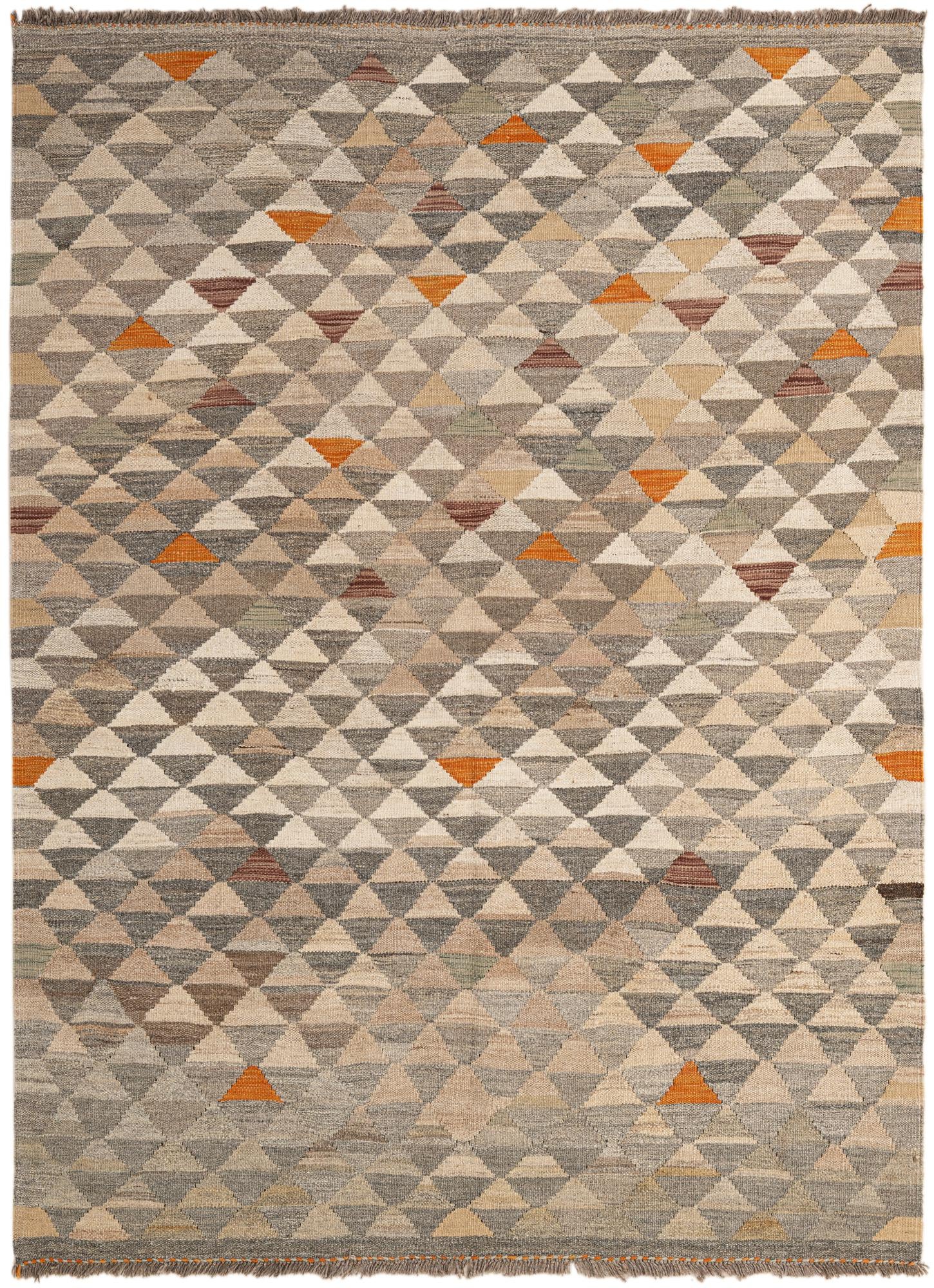 5' x 6' 8 Hand Woven Kilim Maymana Wool Rug