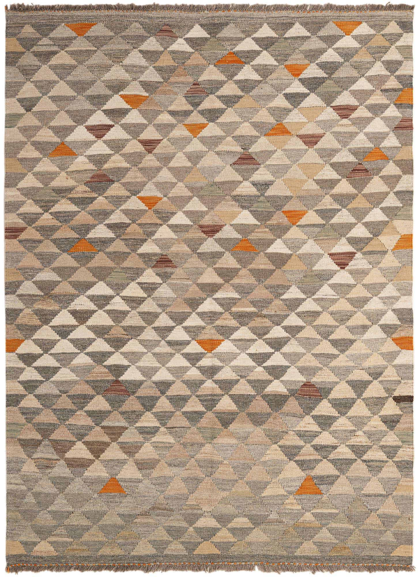 5' x 6' 8 Hand Woven Kilim Maymana Wool Rug