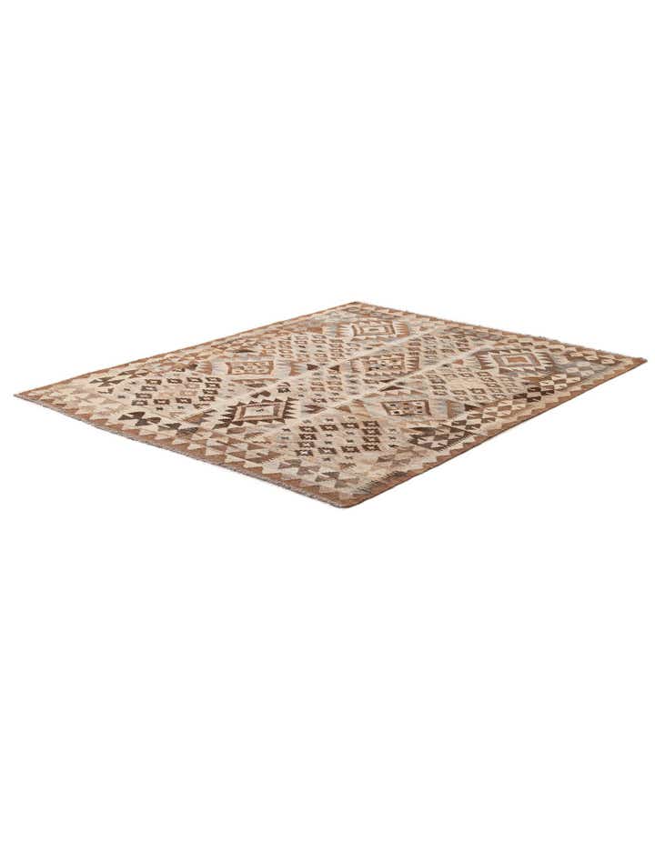 5' x 6' 6 Hand Woven Kilim Maymana Wool Rug