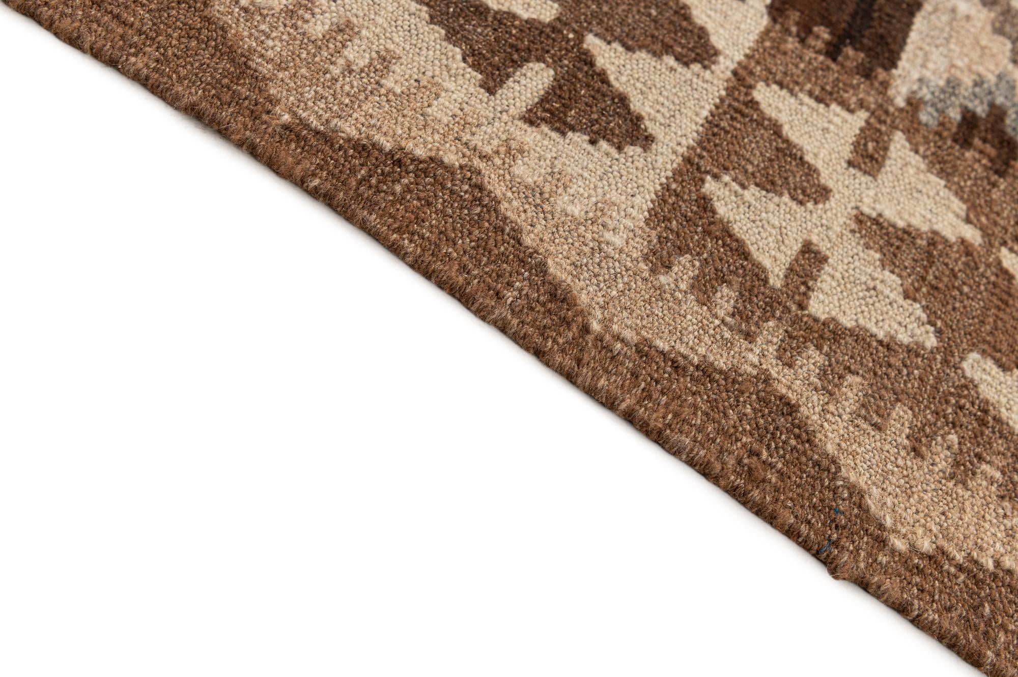 5' x 6' 6 Hand Woven Kilim Maymana Wool Rug