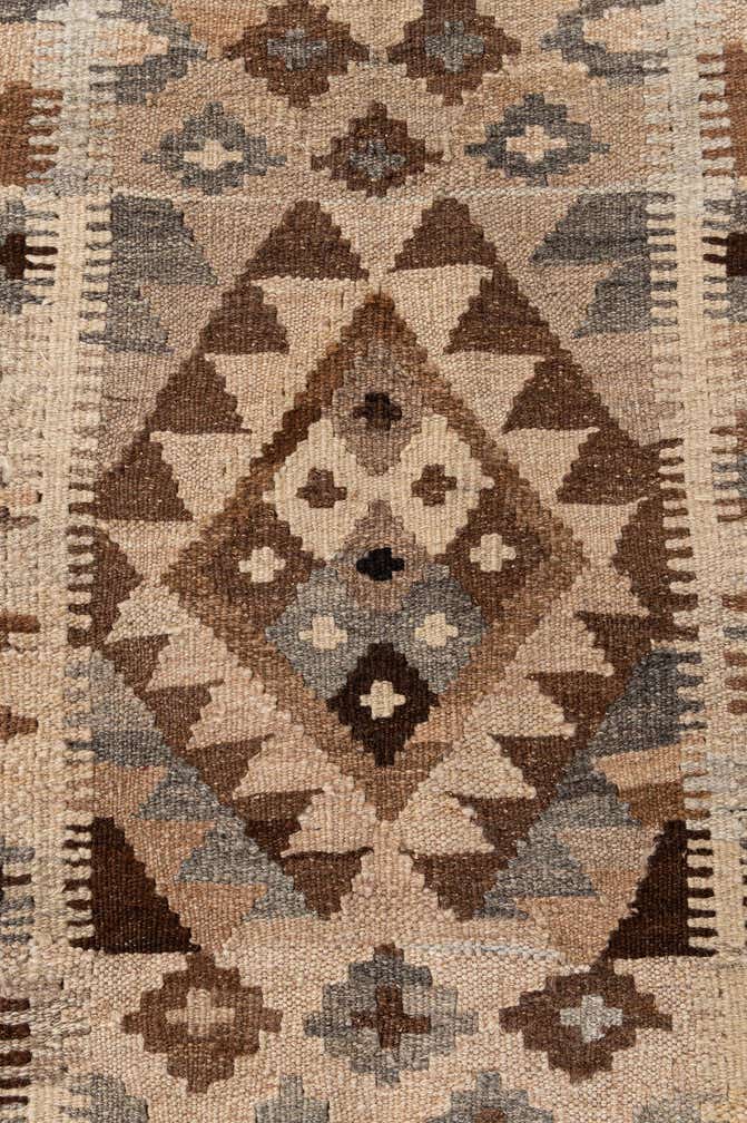 5' x 6' 6 Hand Woven Kilim Maymana Wool Rug