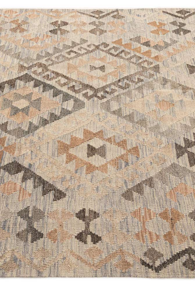 5' x 6' 10 Hand Woven Kilim Maymana Wool Rug
