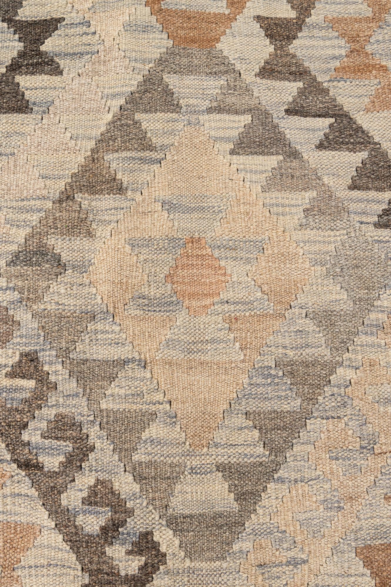 5' x 6' 10 Hand Woven Kilim Maymana Wool Rug