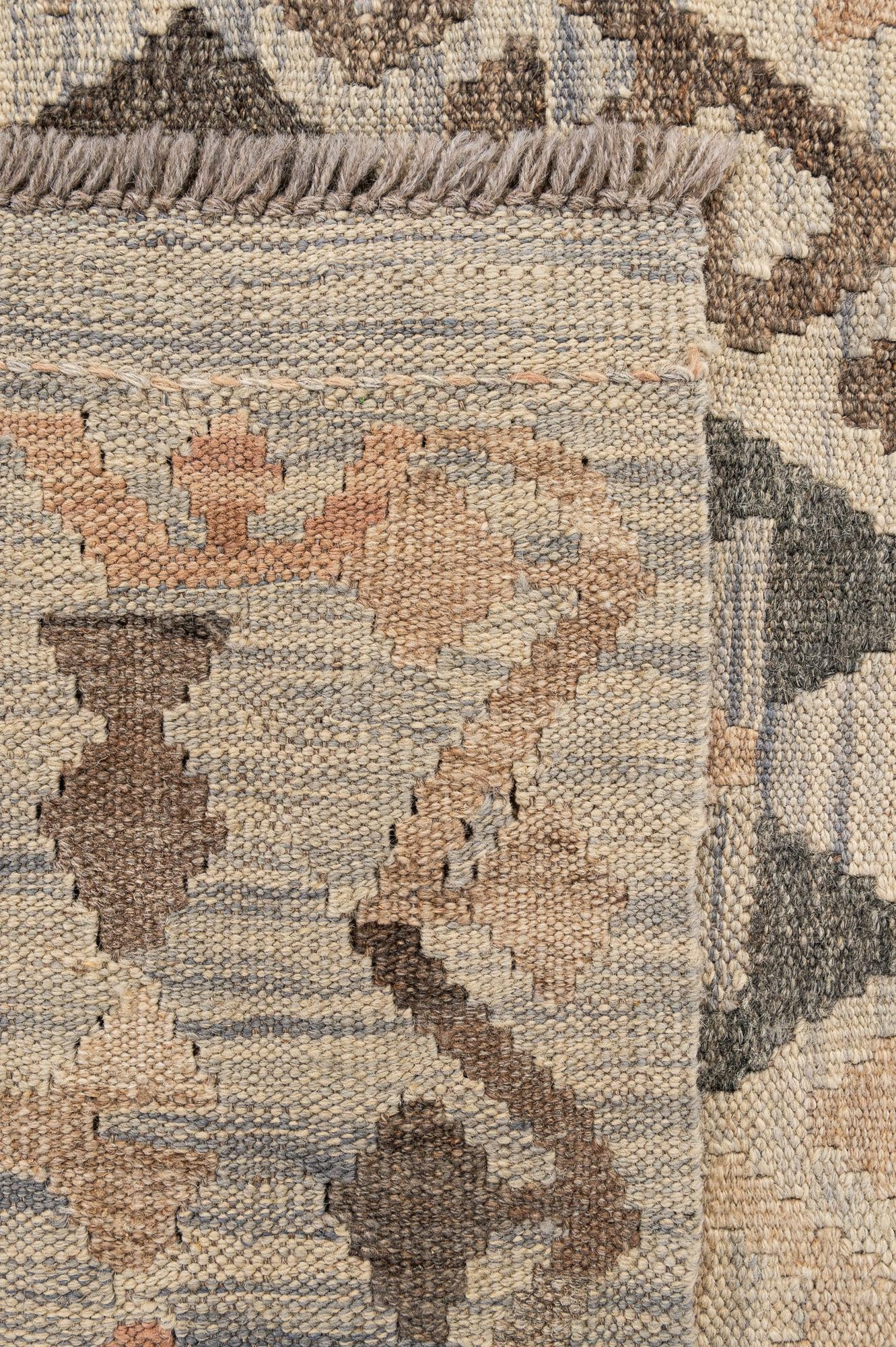 5' x 6' 10 Hand Woven Kilim Maymana Wool Rug