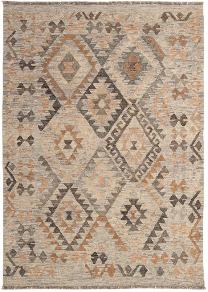 Detail image of 5' x 6' 10 Hand Woven Kilim Maymana Wool Rug