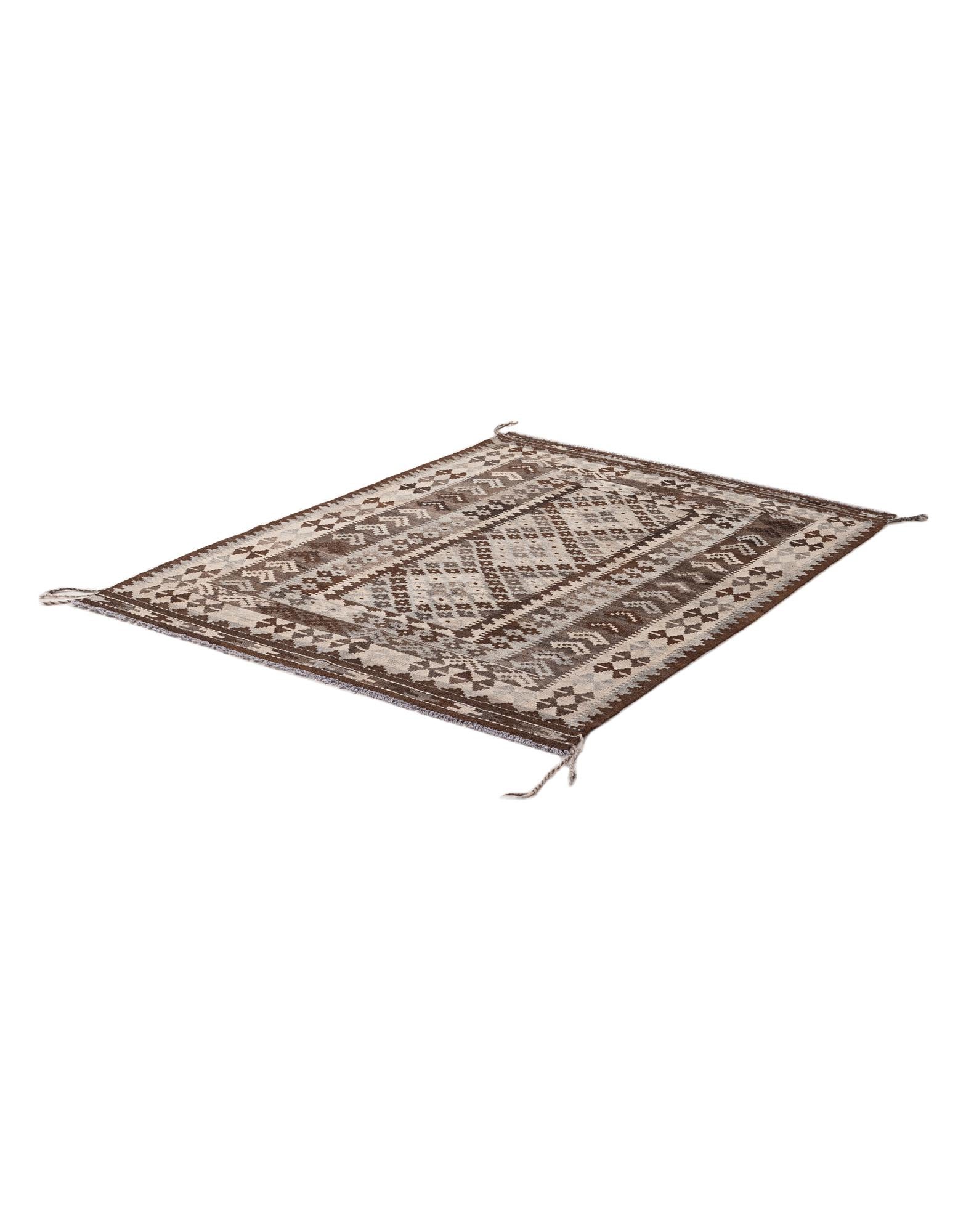 5' x 6' 7 Hand Woven Kilim Maymana Wool Rug