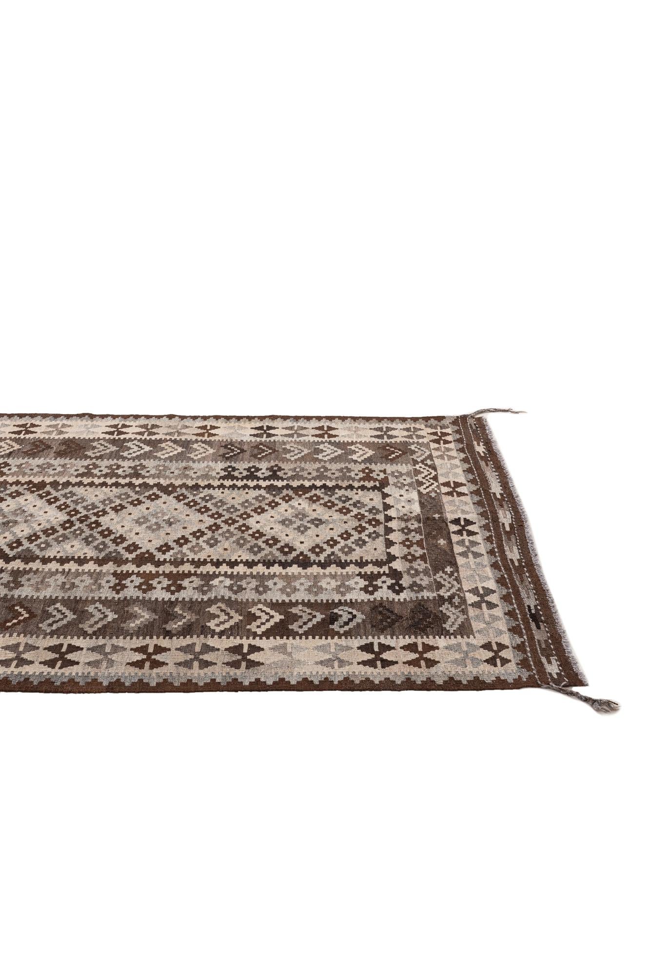 5' x 6' 7 Hand Woven Kilim Maymana Wool Rug