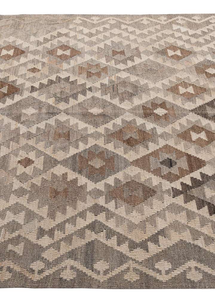 5' 4 x 6' 7 Hand Woven Kilim Maymana Wool Rug