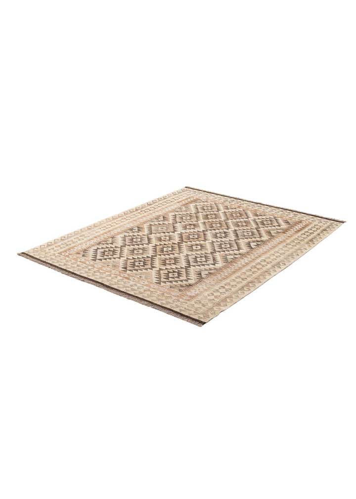 5' 3 x 6' 6 Hand Woven Kilim Maymana Wool Rug