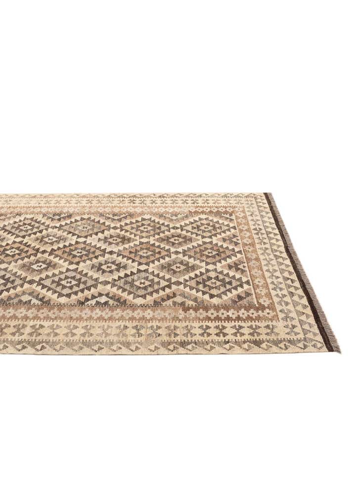 5' 3 x 6' 6 Hand Woven Kilim Maymana Wool Rug