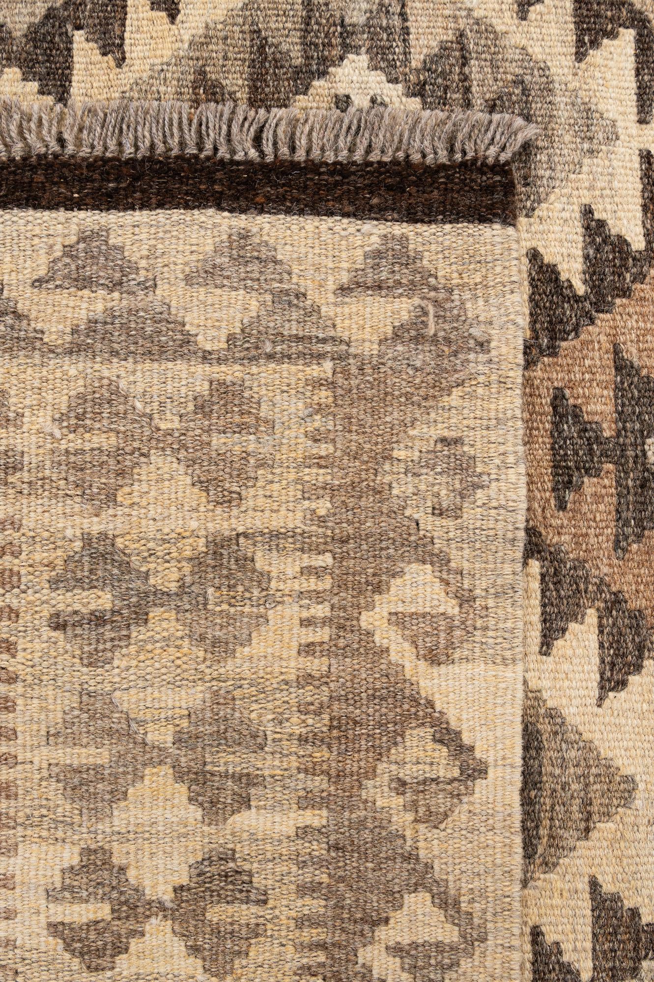 5' 3 x 6' 6 Hand Woven Kilim Maymana Wool Rug