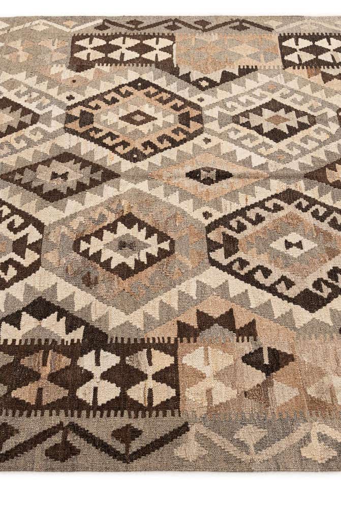 5' 2 x 6' 7 Hand Woven Kilim Maymana Wool Rug