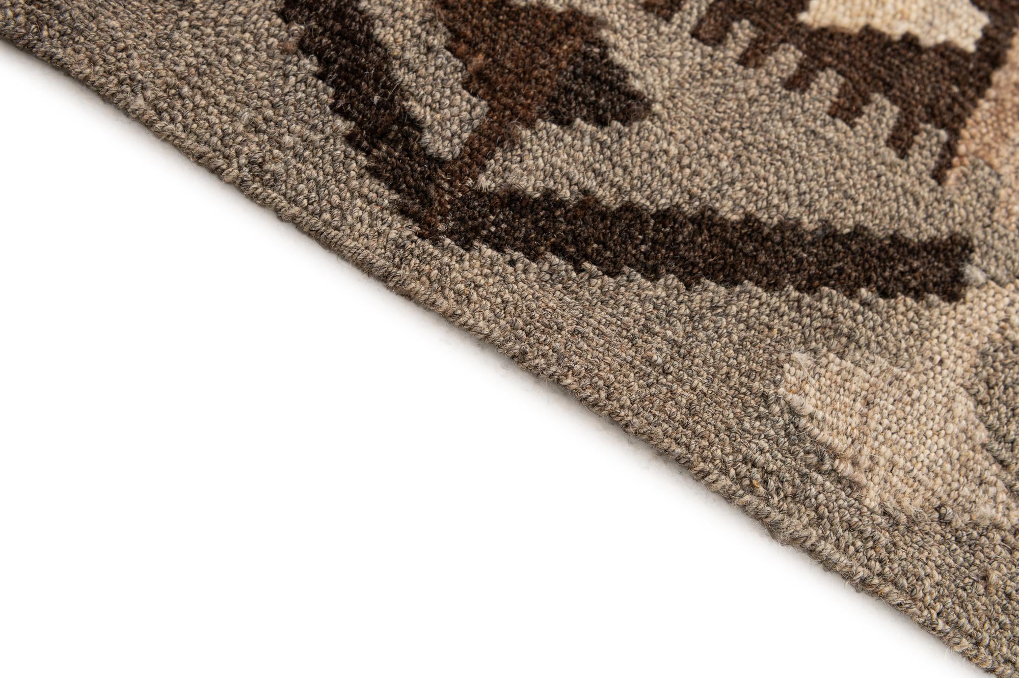 5' 2 x 6' 7 Hand Woven Kilim Maymana Wool Rug