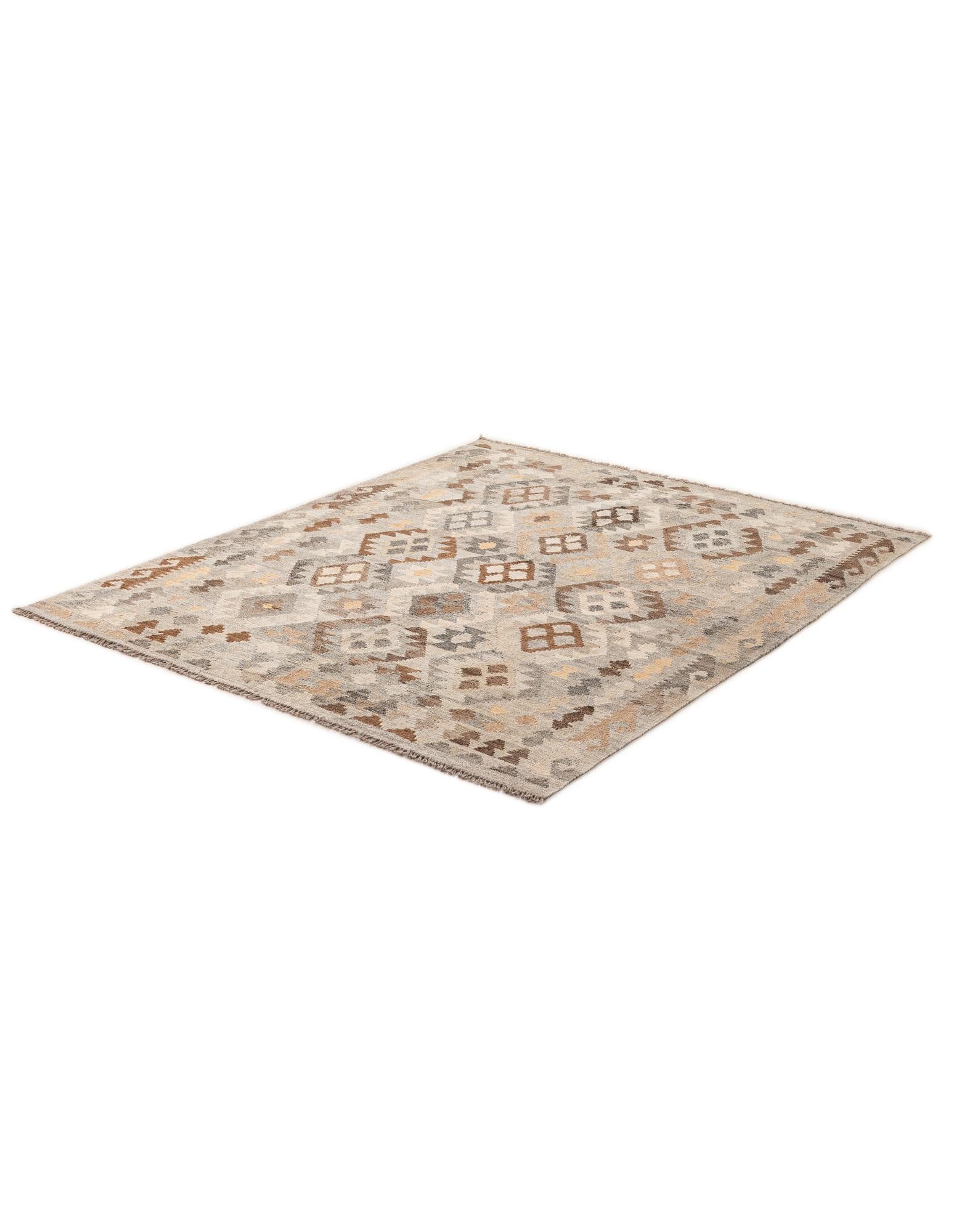 5' 5 x 6' 8 Hand Woven Kilim Maymana Wool Rug