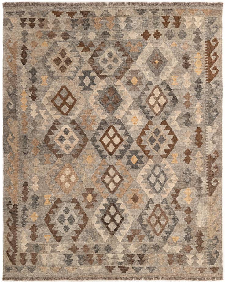 Detail image of 5' 5 x 6' 8 Hand Woven Kilim Maymana Wool Rug