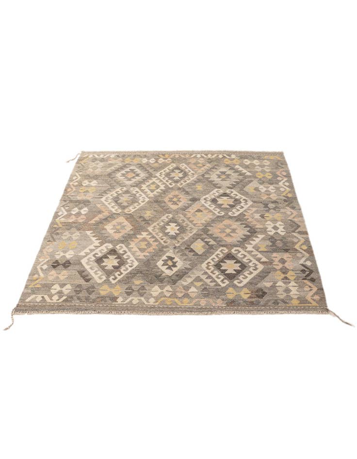 Detail image of 5' 4 x 6' 8 Hand Woven Kilim Maymana Wool Rug