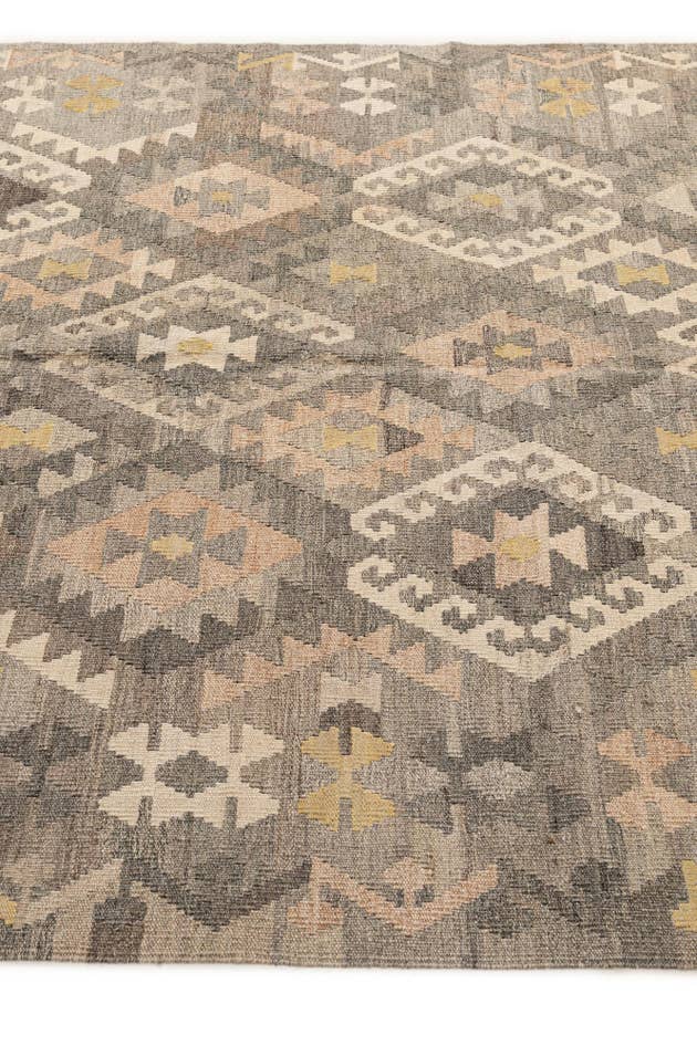 Detail image of 5' 4 x 6' 8 Hand Woven Kilim Maymana Wool Rug