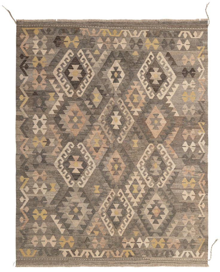 Detail image of 5' 4 x 6' 8 Hand Woven Kilim Maymana Wool Rug