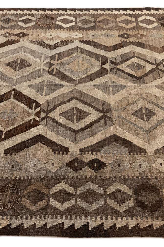 5' 3 x 6' 8 Hand Woven Kilim Maymana Wool Rug