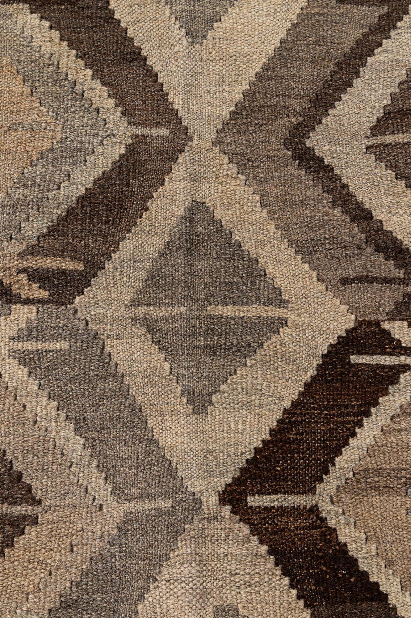 5' 3 x 6' 8 Hand Woven Kilim Maymana Wool Rug