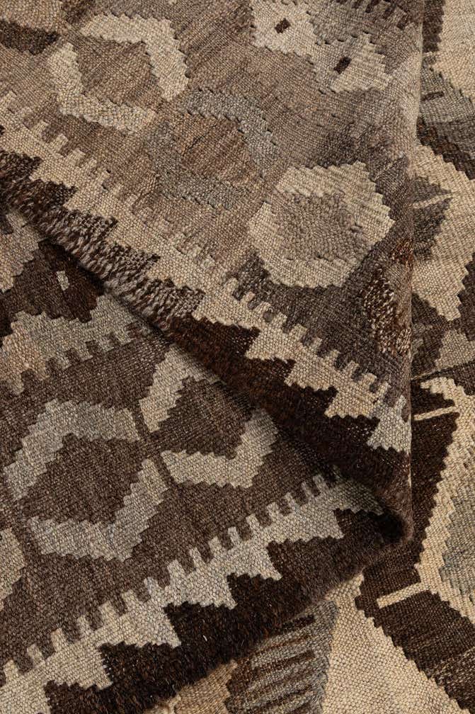 5' 3 x 6' 8 Hand Woven Kilim Maymana Wool Rug