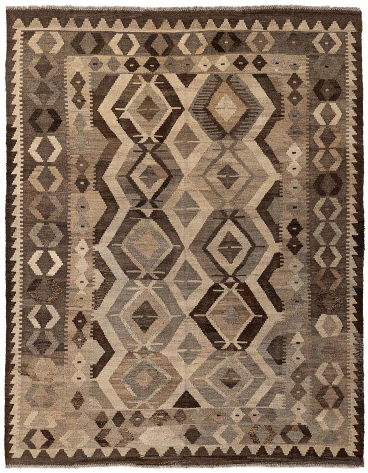 Detail image of 5' 3 x 6' 8 Hand Woven Kilim Maymana Wool Rug