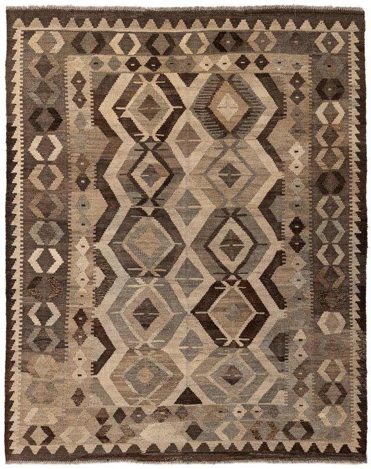 Detail image of 5' 3 x 6' 8 Hand Woven Kilim Maymana Wool Rug