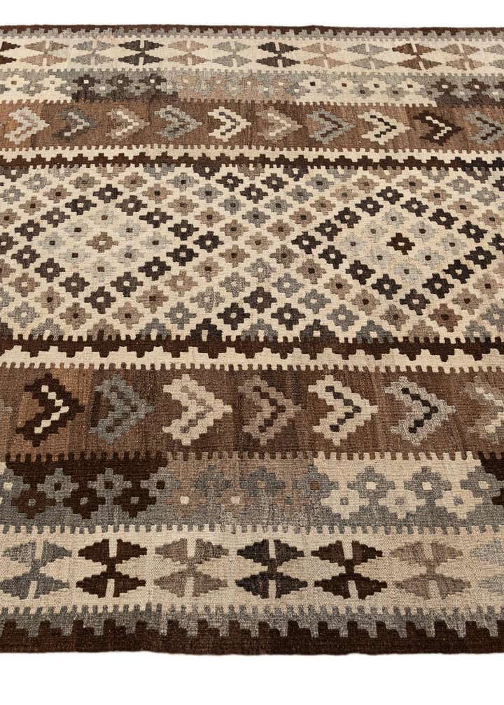 5' 4 x 6' 9 Hand Woven Kilim Maymana Wool Rug