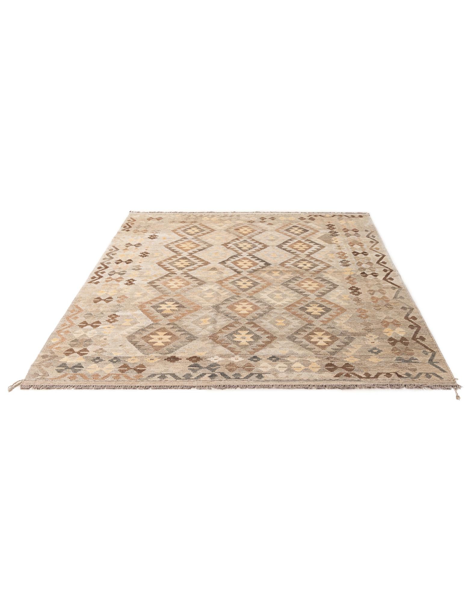 6' x 8' 1 Hand Woven Kilim Maymana Wool Rug
