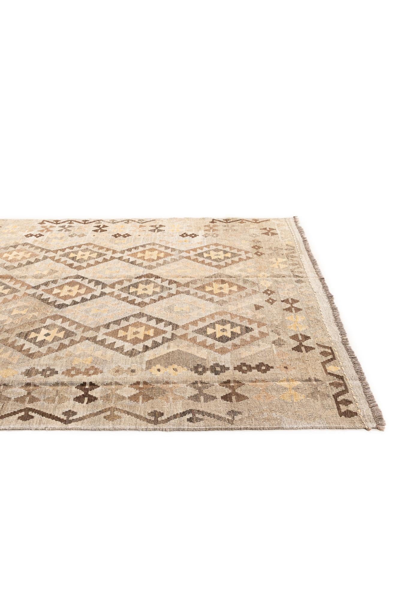 6' x 8' 1 Hand Woven Kilim Maymana Wool Rug