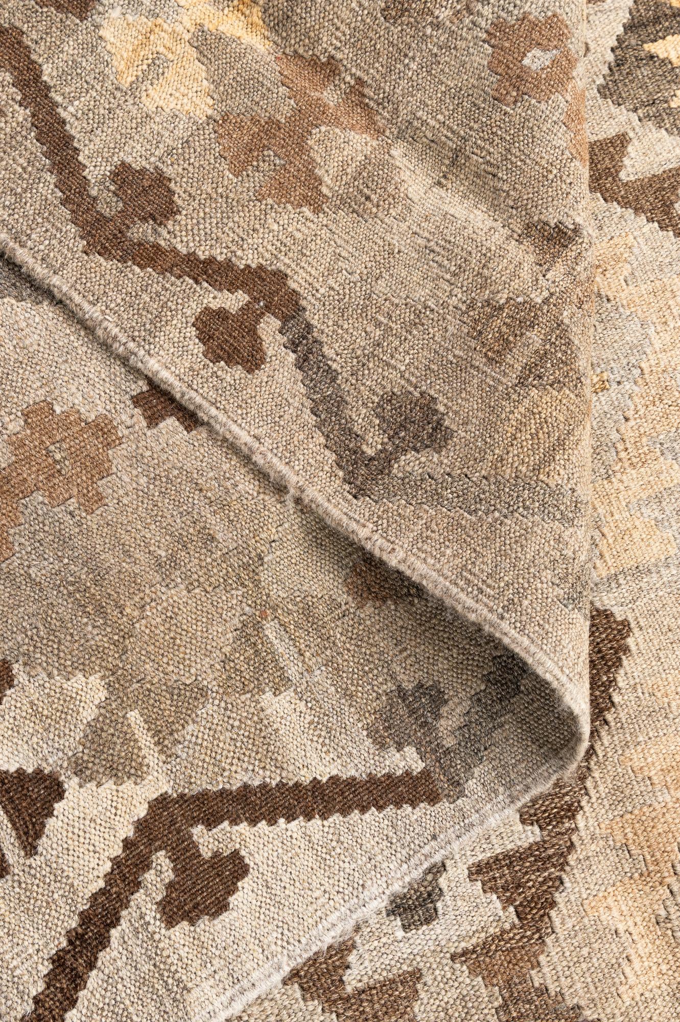 6' x 8' 1 Hand Woven Kilim Maymana Wool Rug
