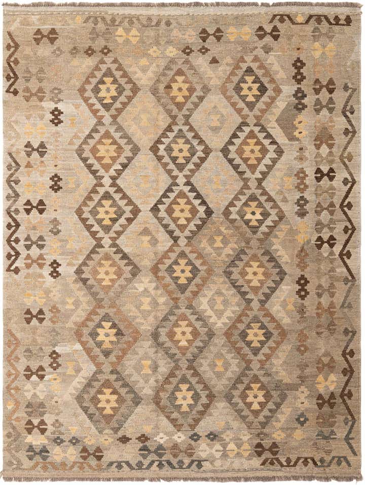 6' x 8' 1 Hand Woven Kilim Maymana Wool Rug