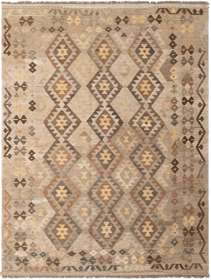 Detail image of 6' x 8' 1 Hand Woven Kilim Maymana Wool Rug