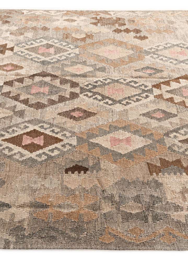 5' 9 x 8' Hand Woven Kilim Maymana Wool Rug