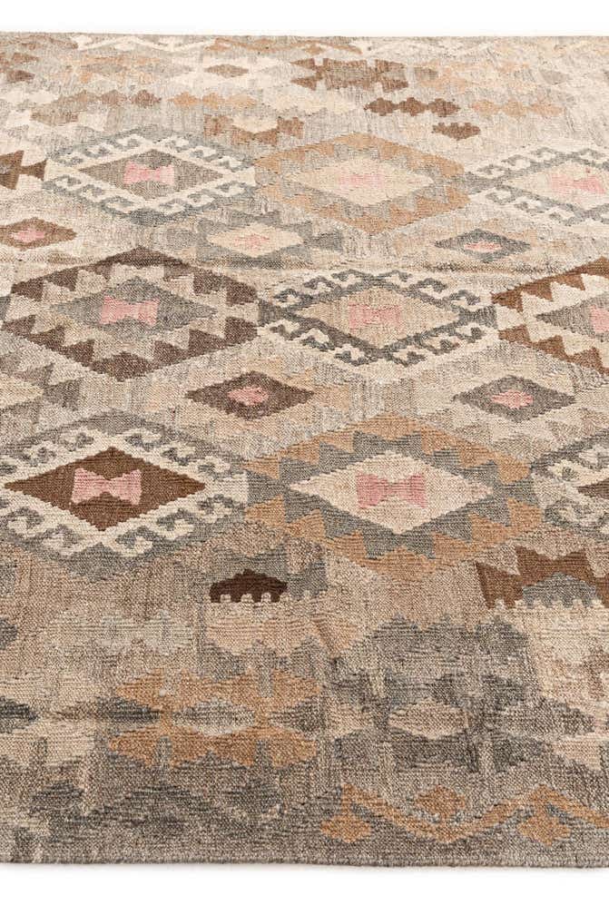 5' 9 x 8' Hand Woven Kilim Maymana Wool Rug
