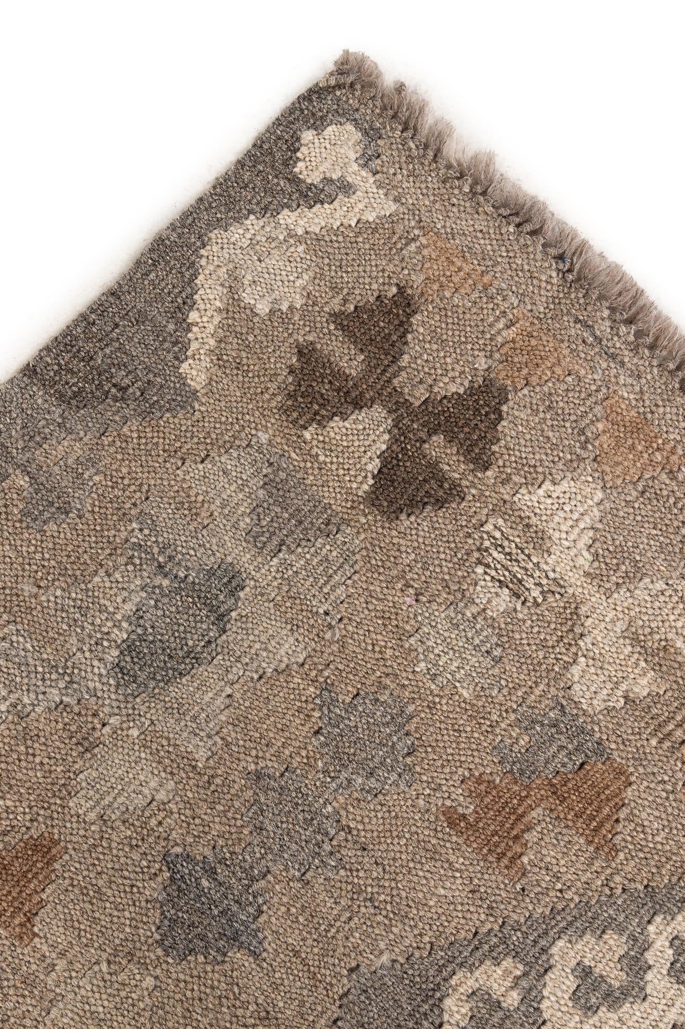 5' 9 x 8' Hand Woven Kilim Maymana Wool Rug