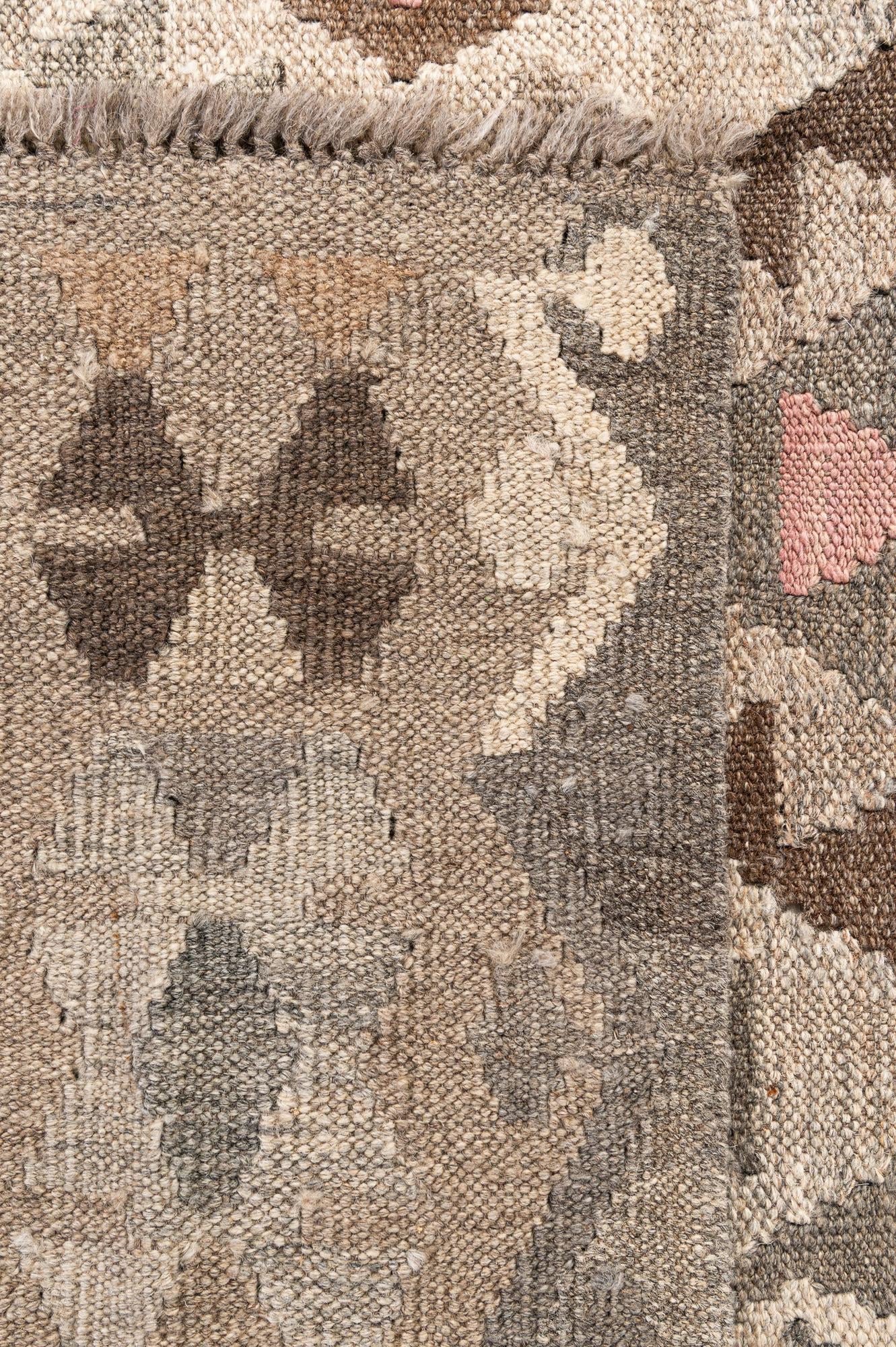 5' 9 x 8' Hand Woven Kilim Maymana Wool Rug