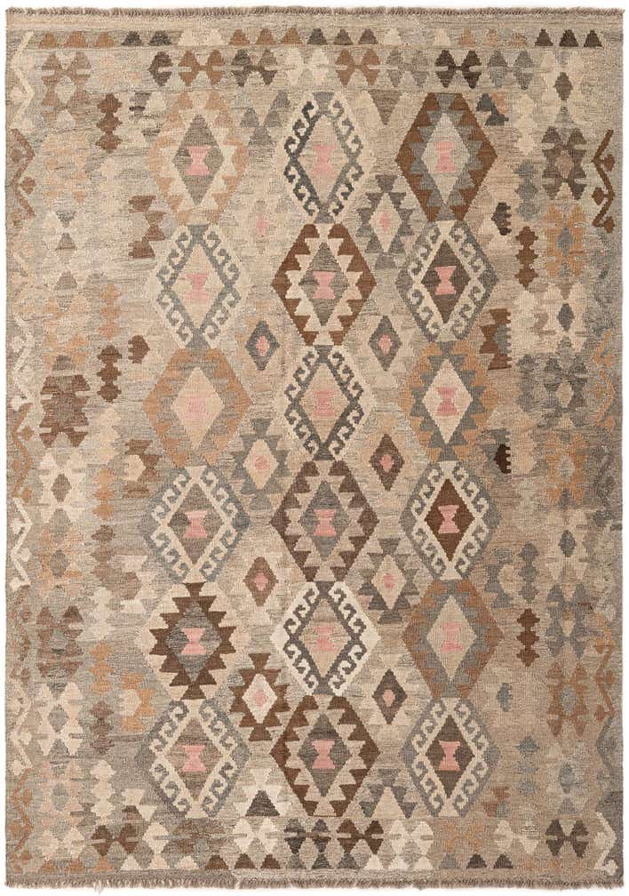 5' 9 x 8' Hand Woven Kilim Maymana Wool Rug