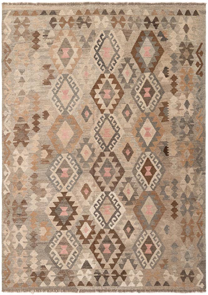 Detail image of 5' 9 x 8' Hand Woven Kilim Maymana Wool Rug