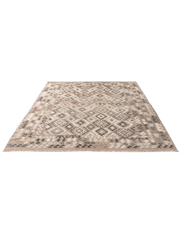 6' 1 x 8' 1 Hand Woven Kilim Maymana Wool Rug