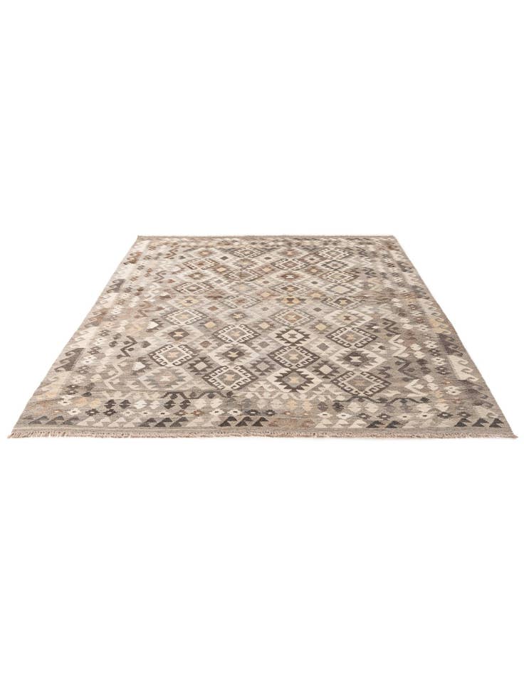 Detail image of 6' 1 x 8' 1 Hand Woven Kilim Maymana Wool Rug