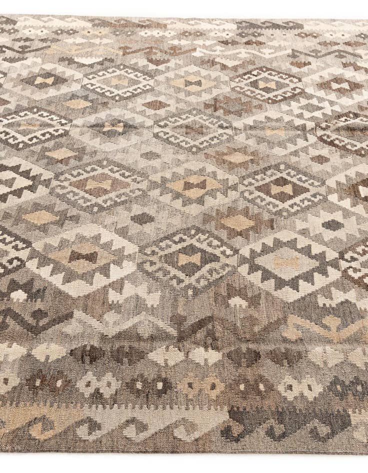 Detail image of 6' 1 x 8' 1  Hand Woven Kilim Maymana Wool Rug