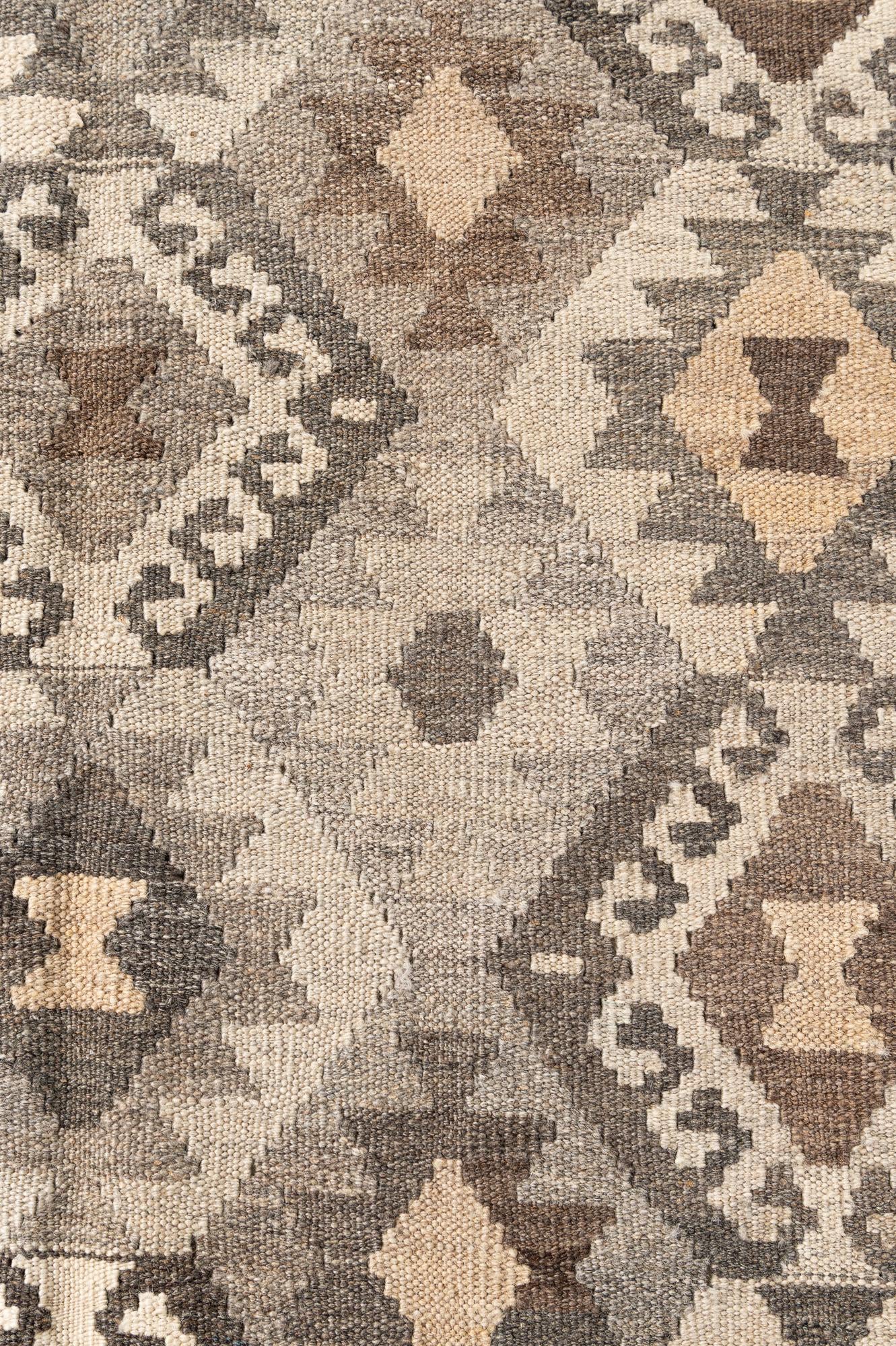 6' 1 x 8' 1 Hand Woven Kilim Maymana Wool Rug
