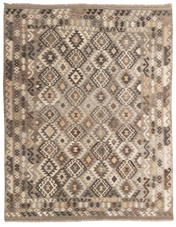 Detail image of 6' 1 x 8' 1 Hand Woven Kilim Maymana Wool Rug