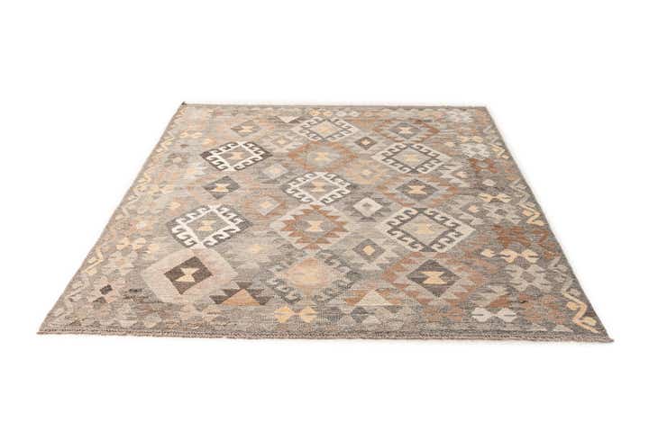 5' 9 x 8' 1 Hand Woven Kilim Maymana Wool Rug