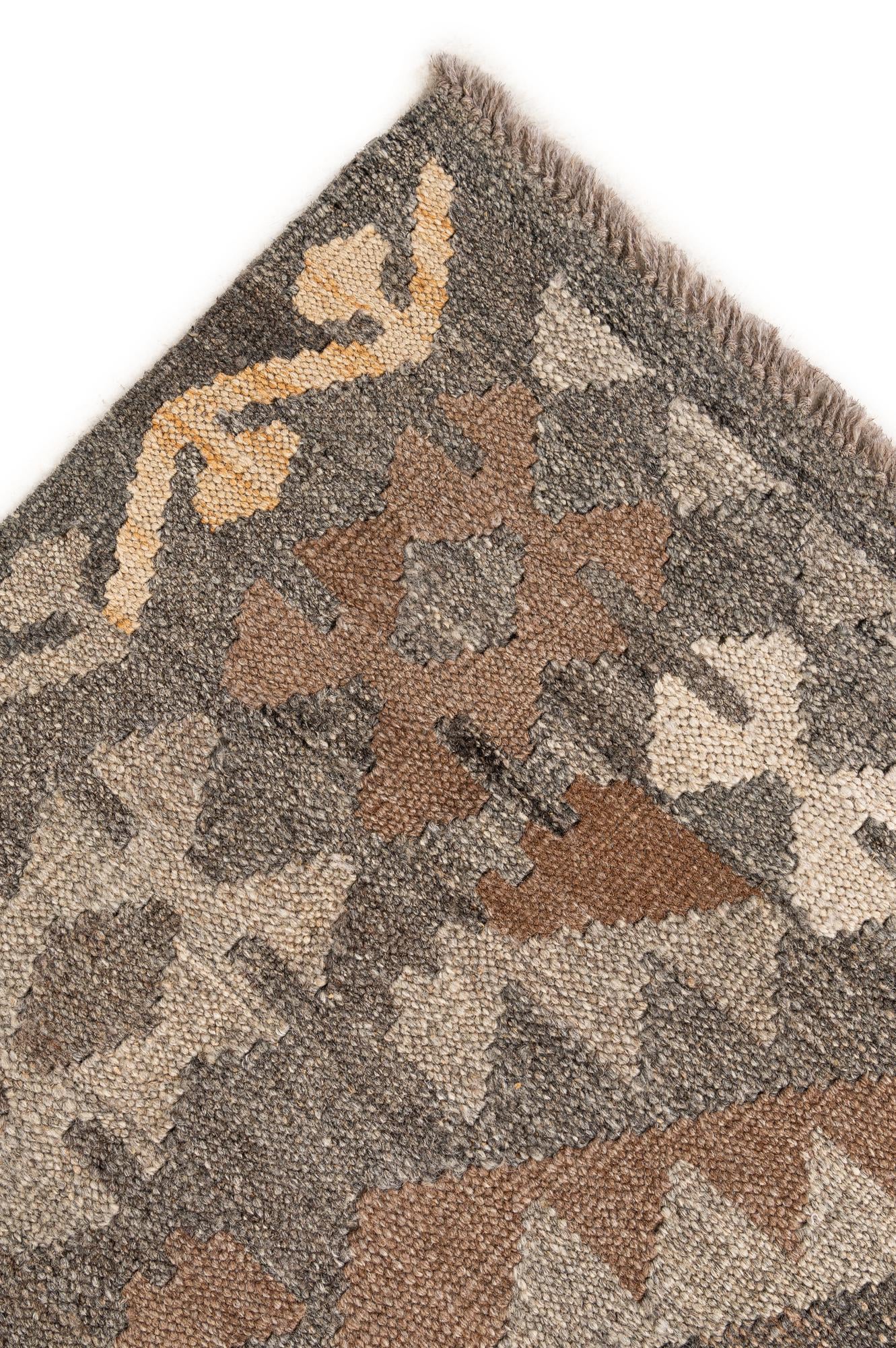 5' 9 x 8' 1 Hand Woven Kilim Maymana Wool Rug
