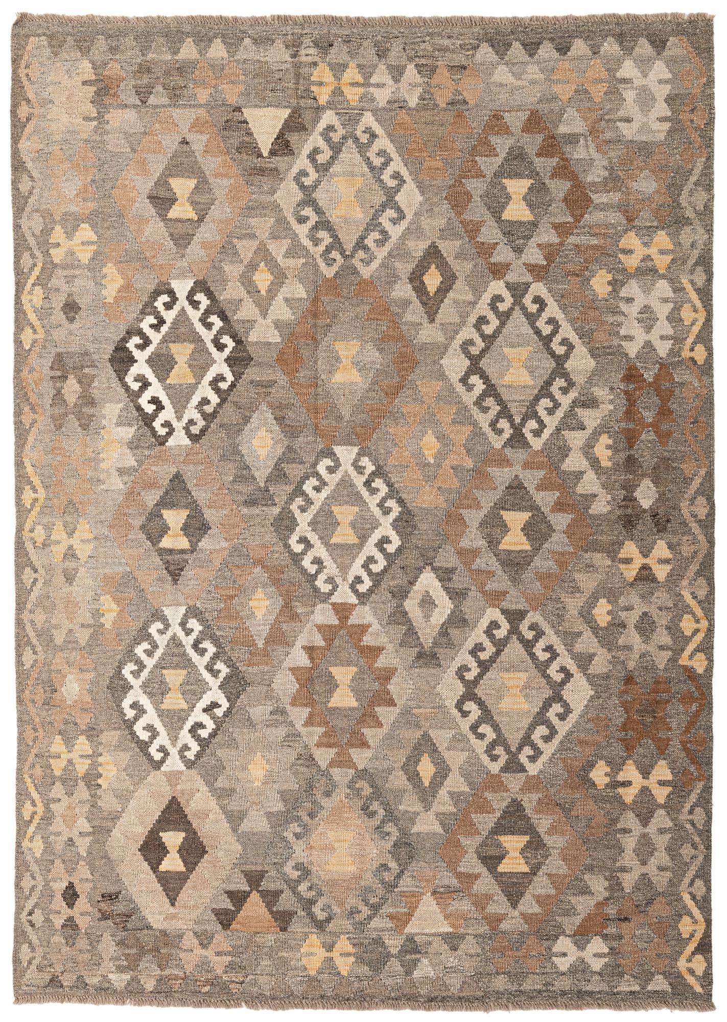 5' 9 x 8' 1 Hand Woven Kilim Maymana Wool Rug
