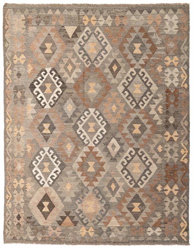 Detail image of 5' 9 x 8' 1 Hand Woven Kilim Maymana Wool Rug