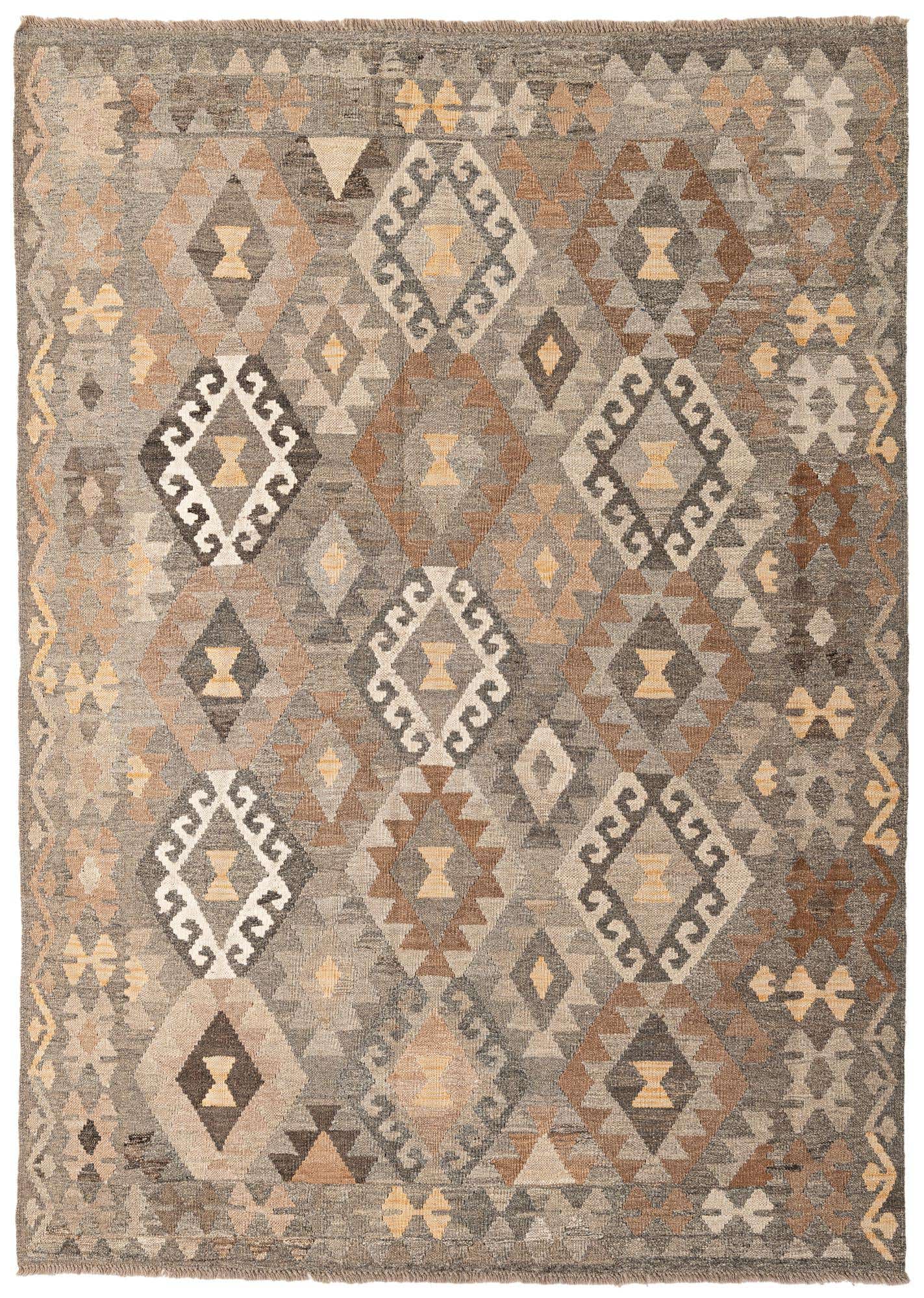 5' 9 x 8' 1 Hand Woven Kilim Maymana Wool Rug
