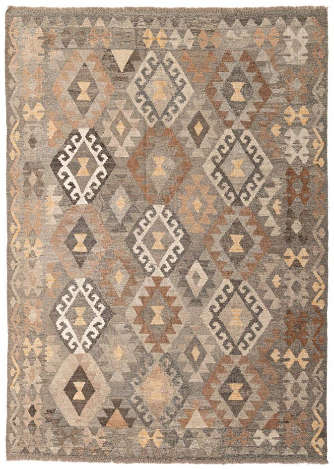 Detail image of 5' 9 x 8' 1 Hand Woven Kilim Maymana Wool Rug